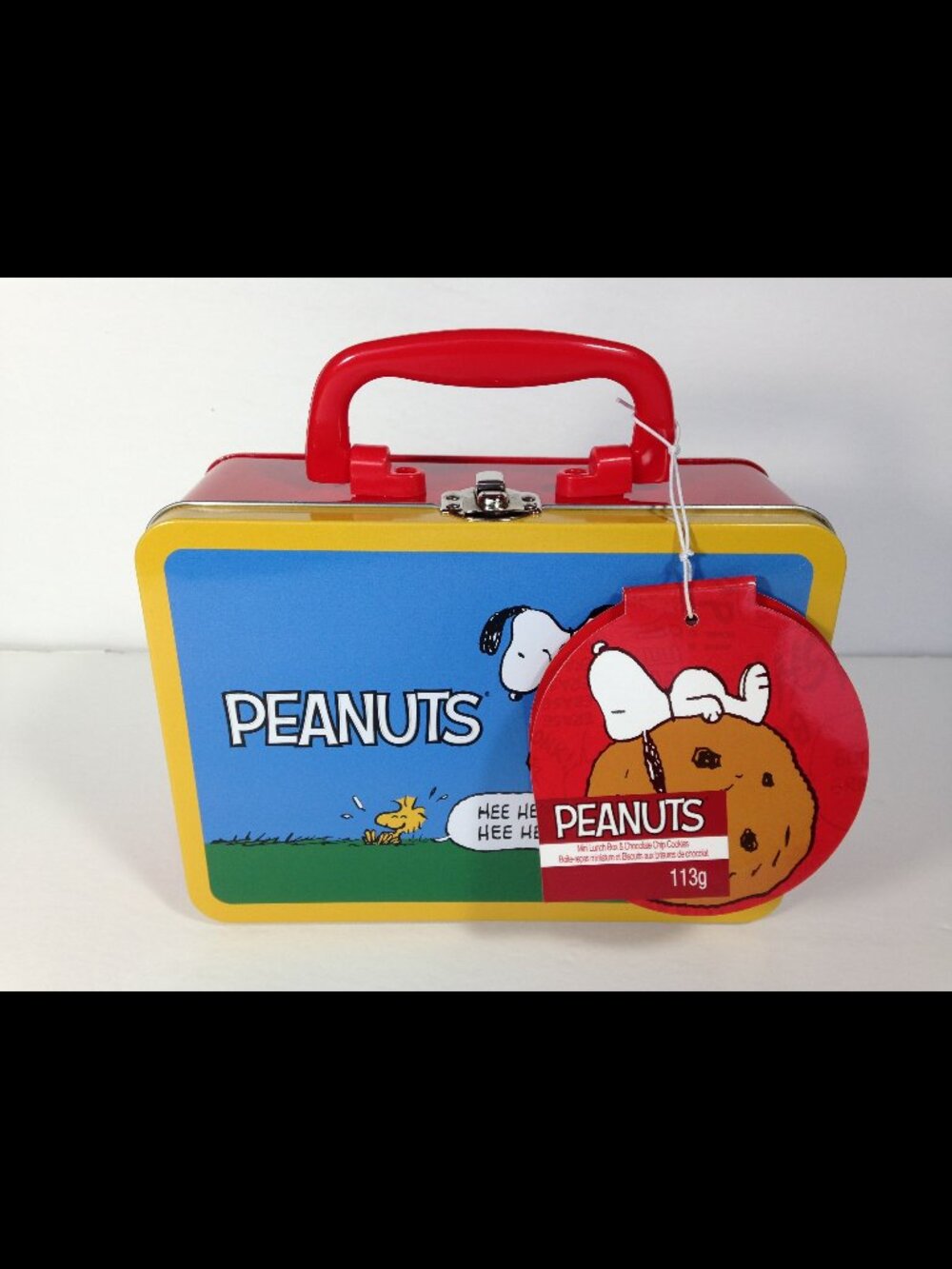 Snoopy Peanuts Empty Tin Cookies / Small Lunch Box / Metal Gift Box - WITH TAG